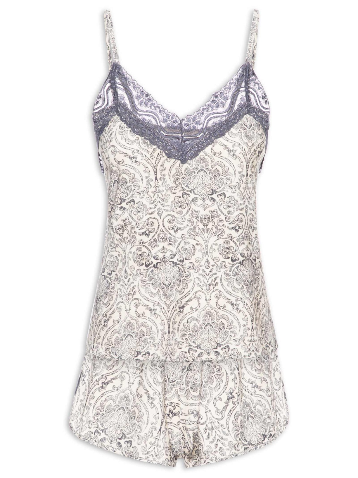 Pijama Feminino Short Doll - Cinza