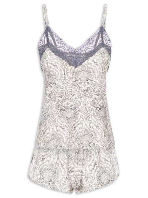 Pijama Feminino Short Doll - Cinza