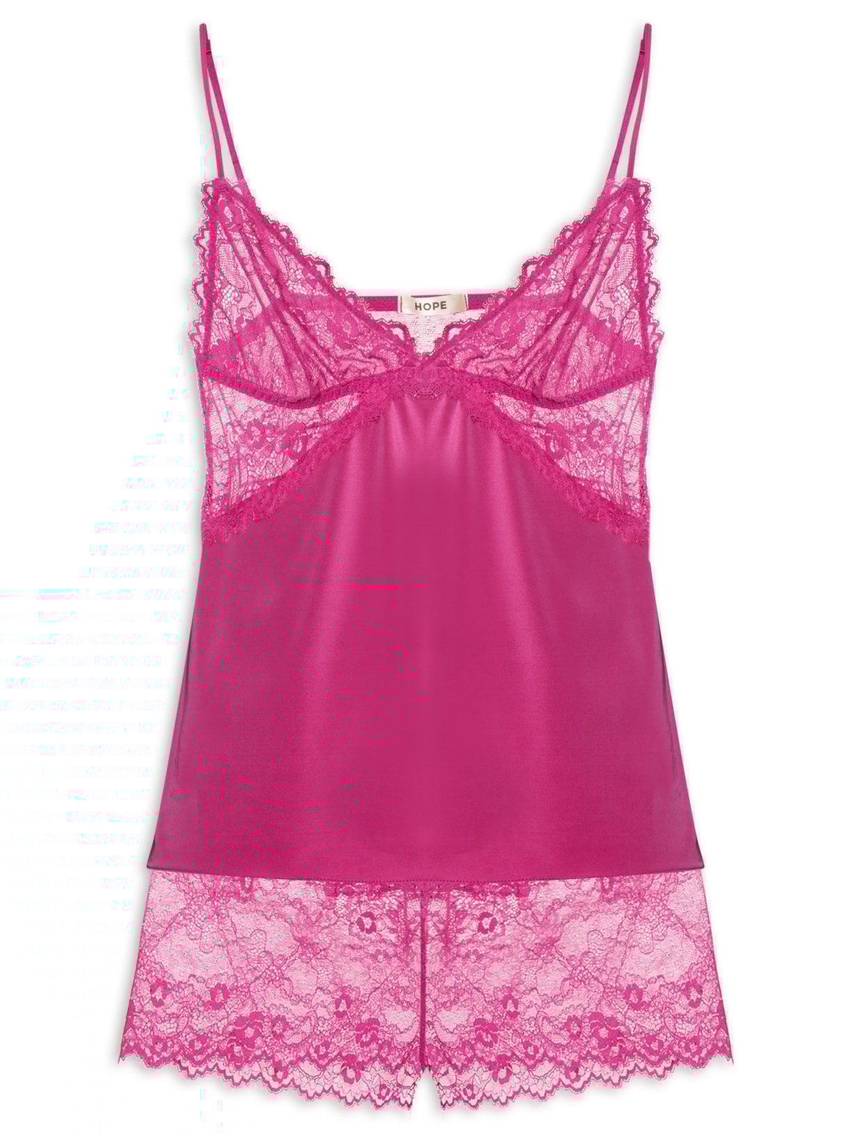 Pijama Feminino Short Doll Em Microfibra E Renda  Rosa Hope