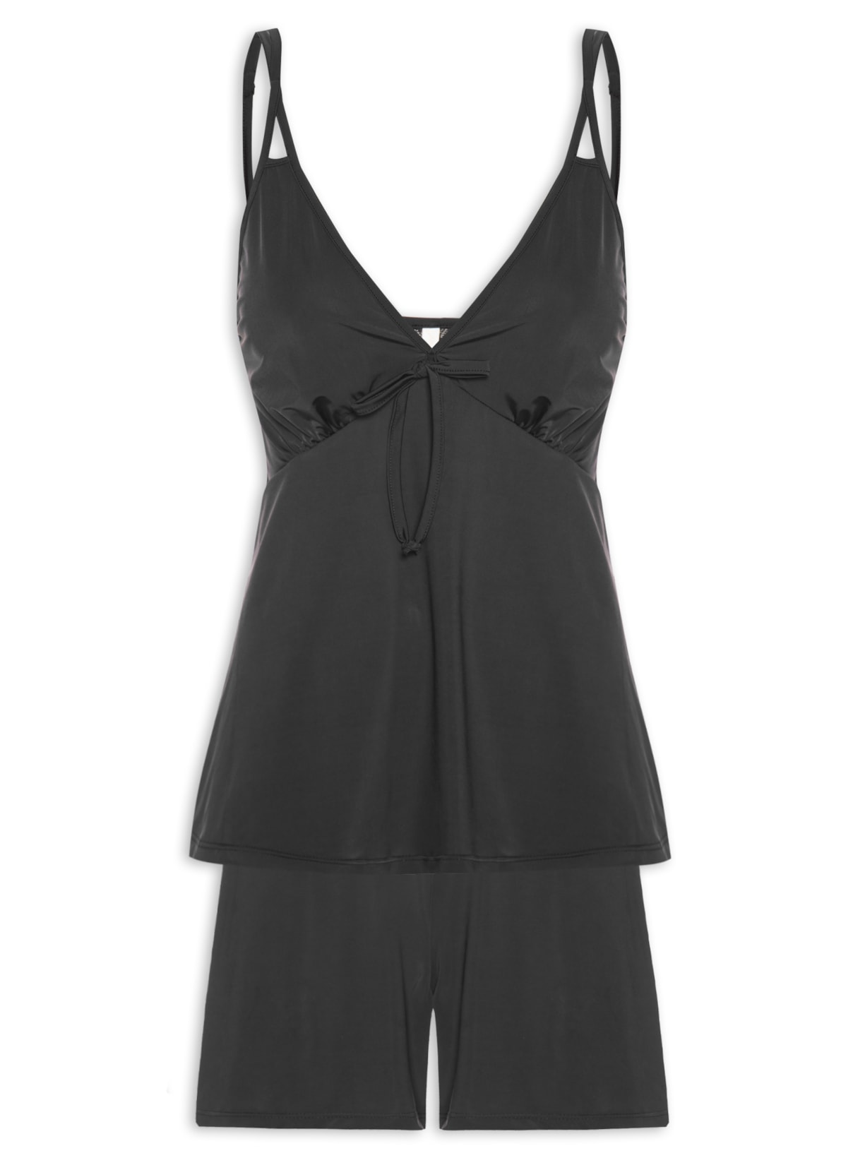 Pijama Feminino Short Doll Jersey - Preto