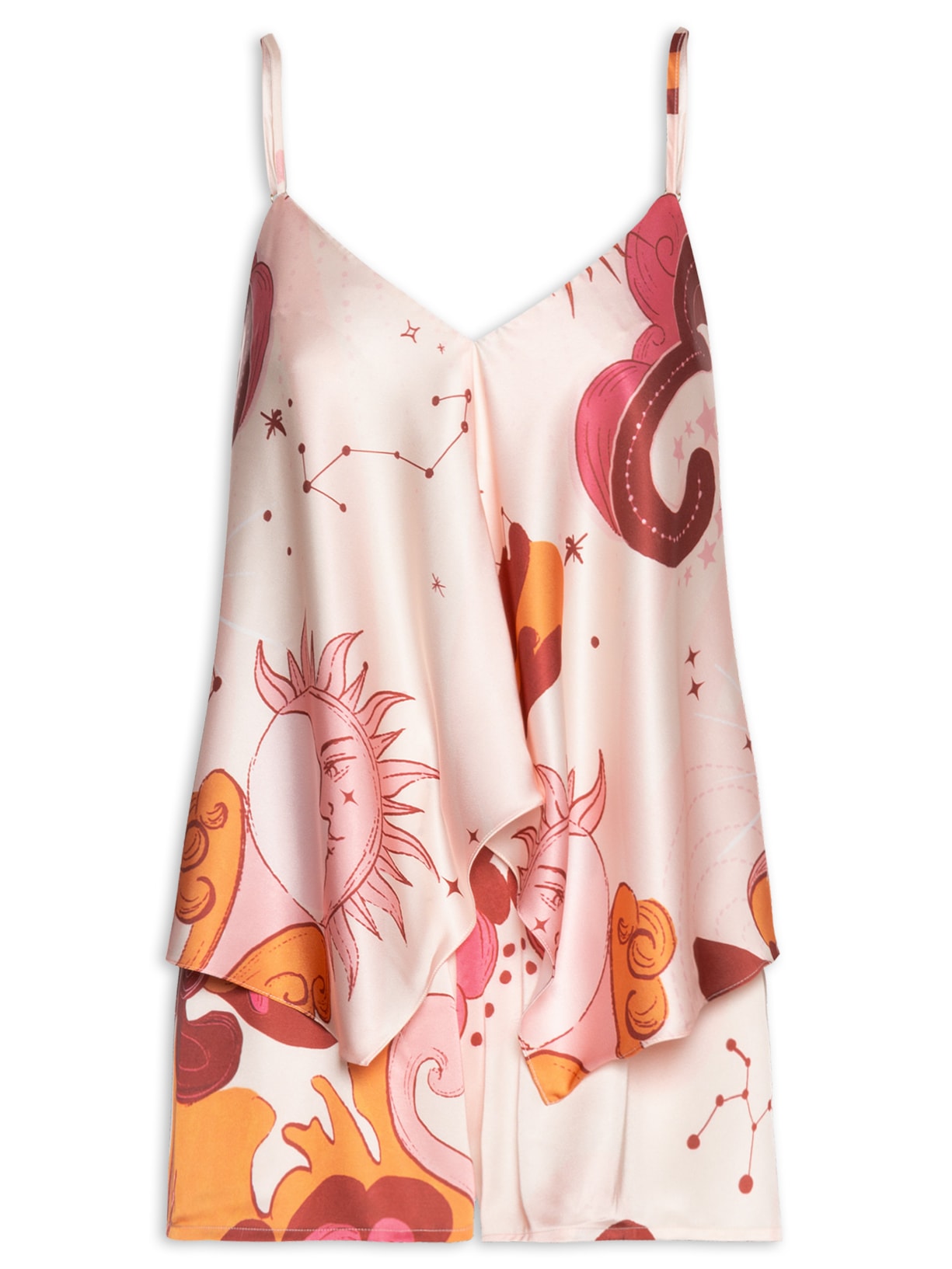 Pijama Feminino Shortdoll Cetim Valkiria - Branco