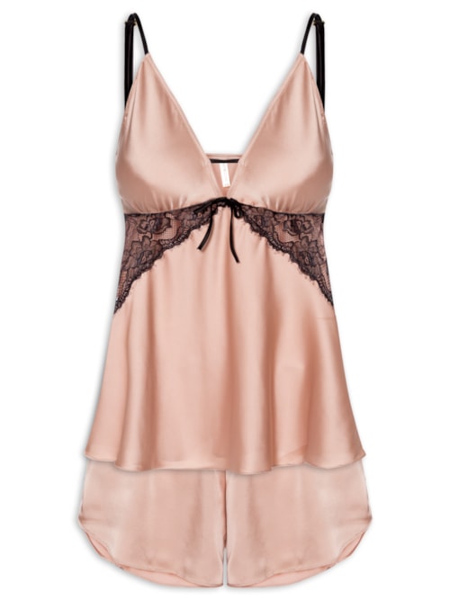 Pijama Feminino Shortdoll Marina - Rosa