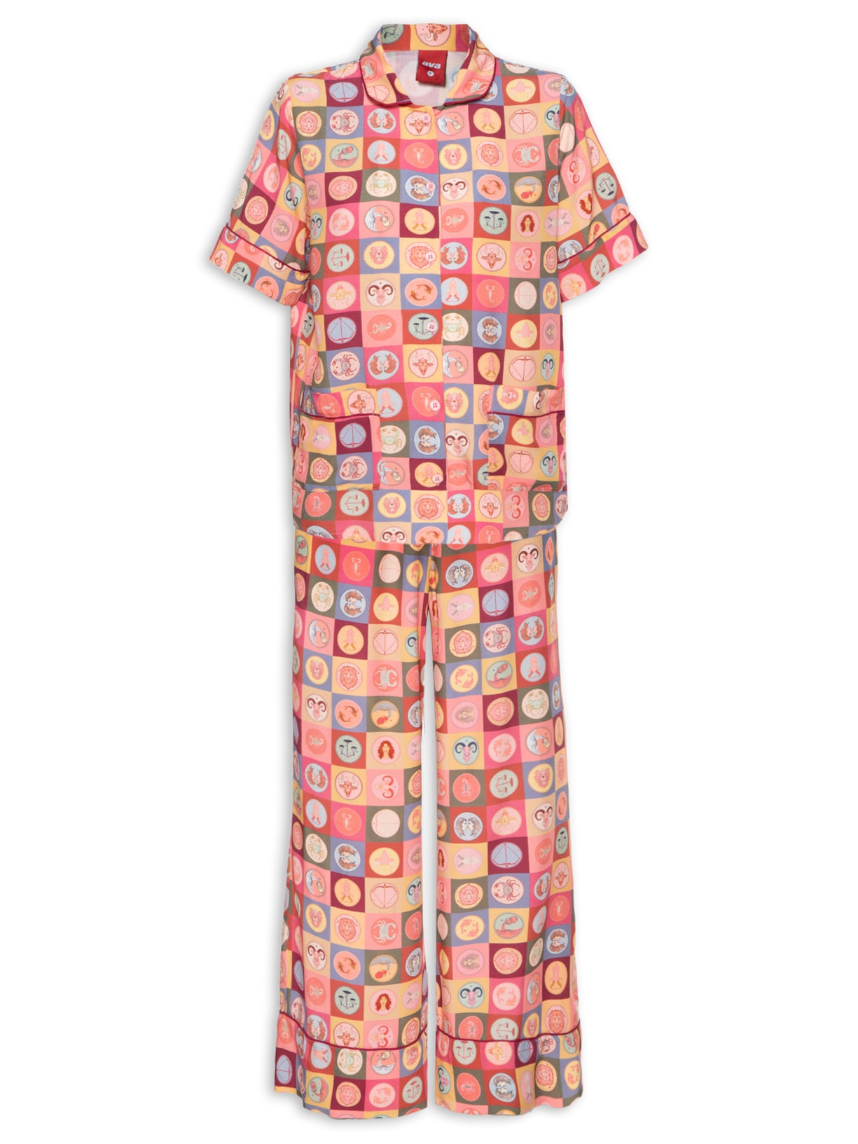 Pijama Feminino Yara Signos - Amarelo