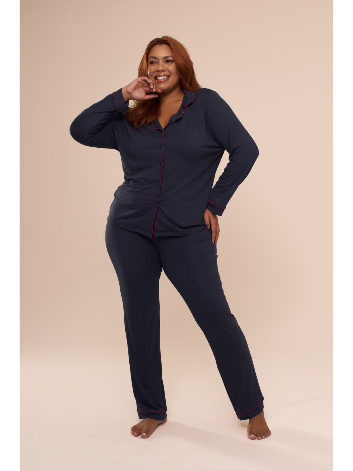 Pijama Longo Classic - Azul