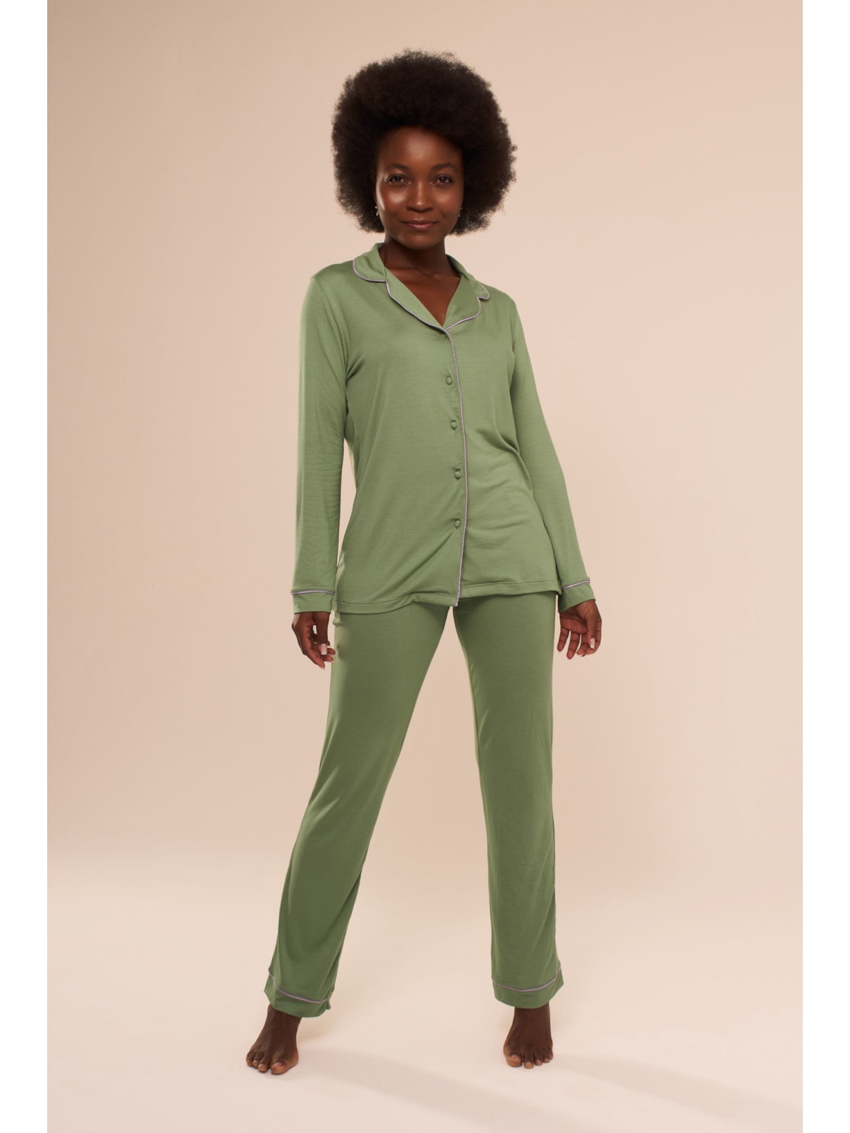 Pijama Longo Classic - Verde