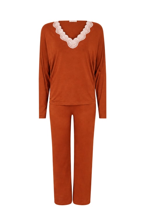 Pijama Longo Sweet Cinnamon - Marrom