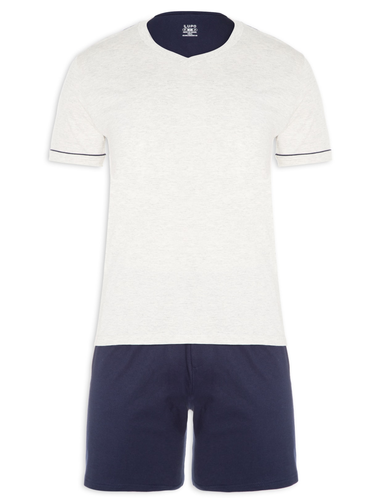 Pijama Masculino Am Malha Curto Cinza Lupo