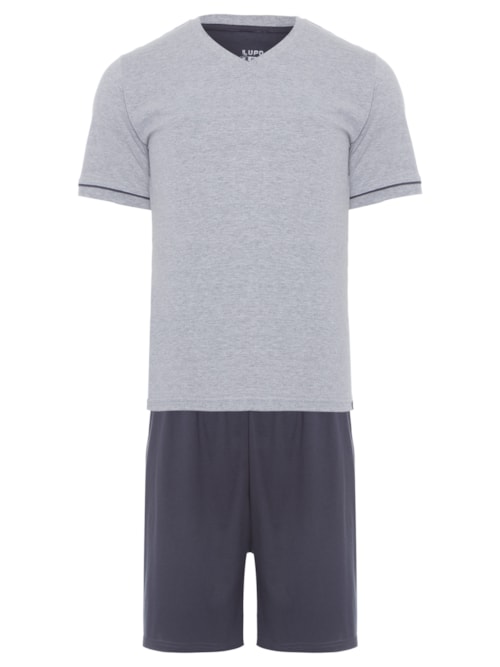 Pijama Masculino Am Malha Curto - Cinza