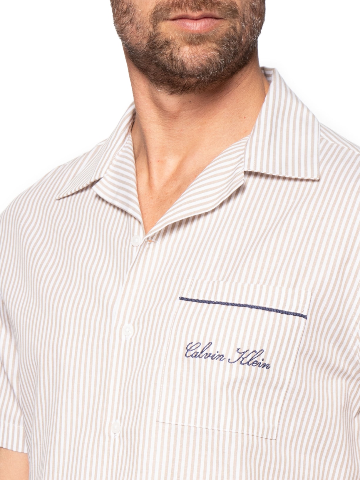 Pijama Masculino Americano Ck Signature – Bege Calvin Klein Underwear