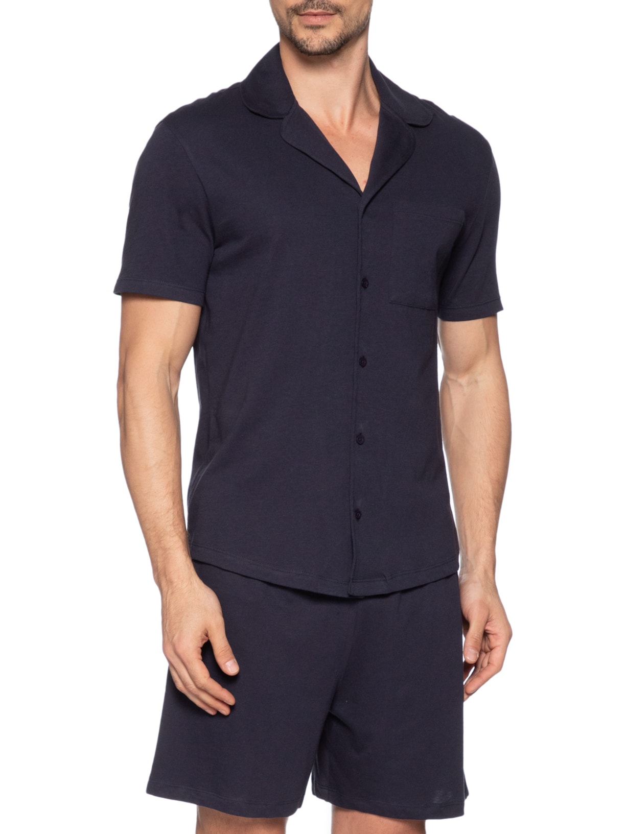 Pijama Masculino Americano em Algodão Azul Hering Intimates
