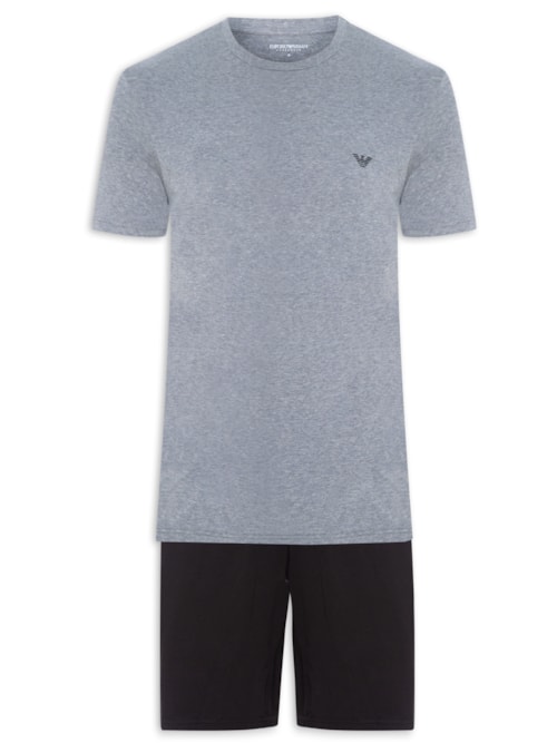 Pijama Masculino Bermuda E Camiseta - Preto