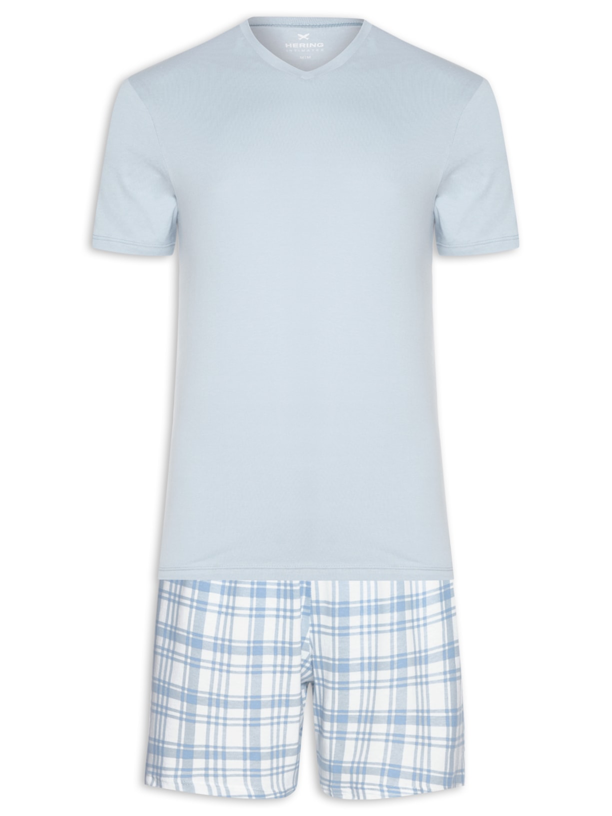 Pijama Masculino Camiseta Com Short Estampado - Azul
