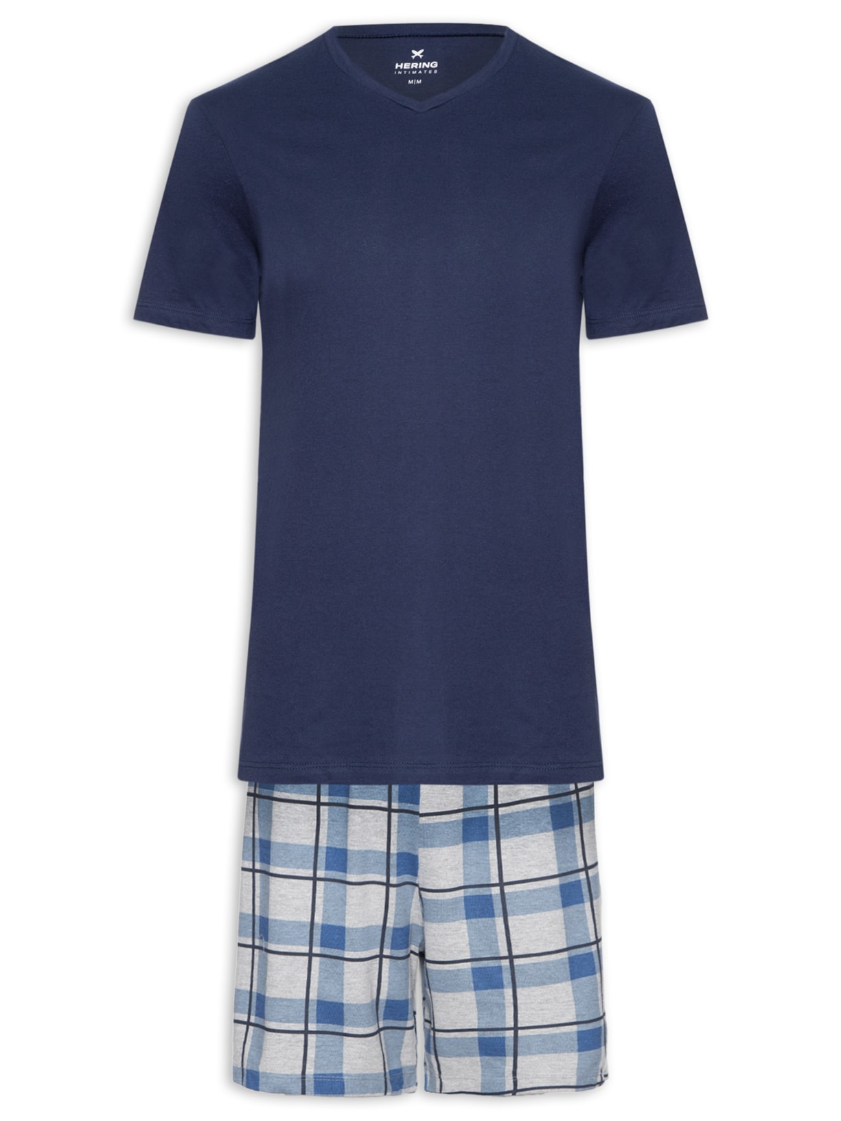 Pijama Masculino Camiseta Com Short Estampado - Azul