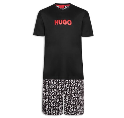 Pijama Masculino Camo Logo Short - Preto