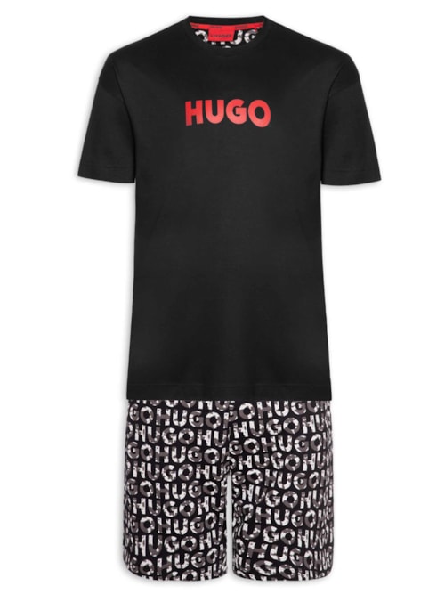Pijama Masculino Camo Logo Short - Preto