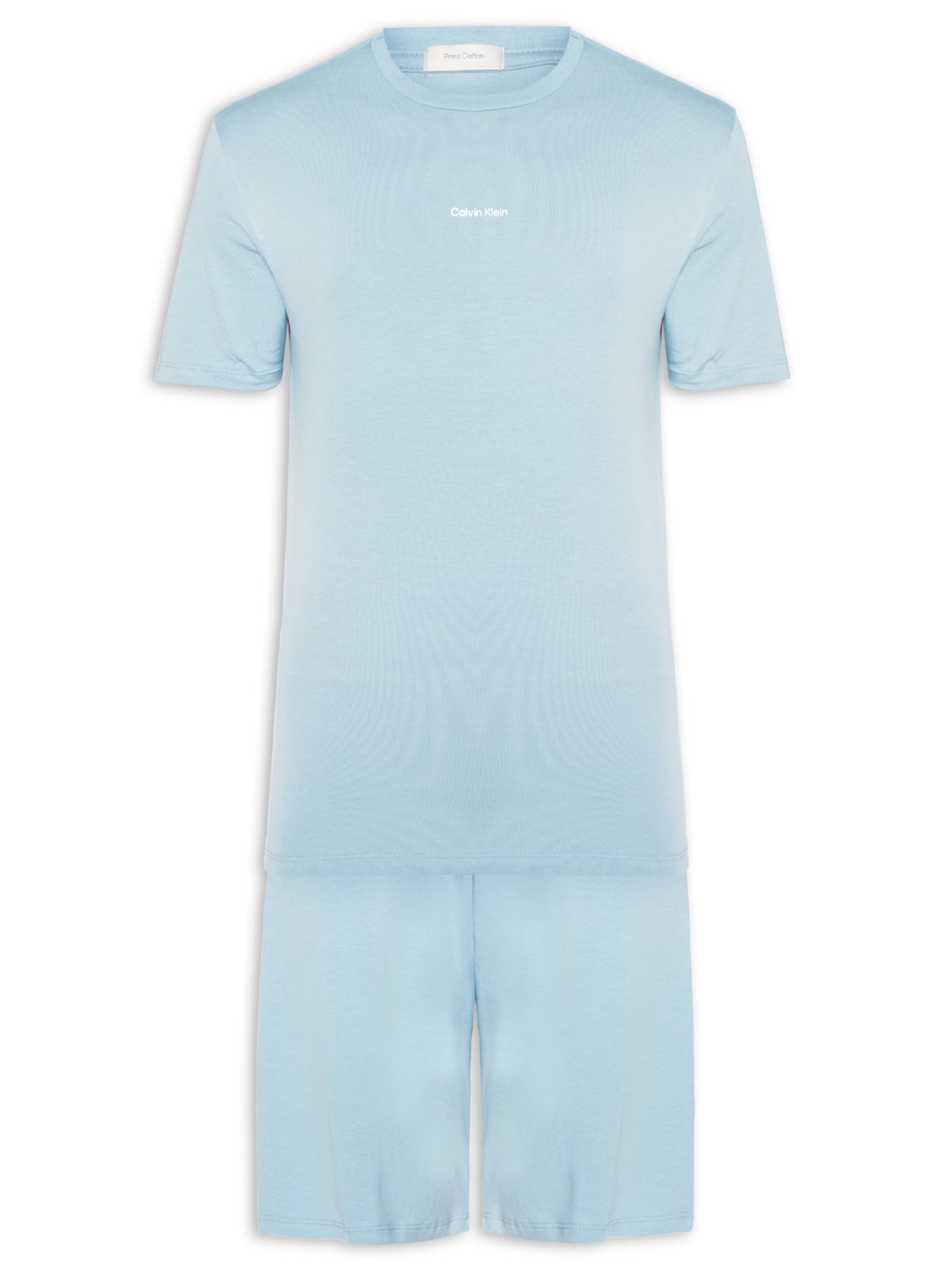 Pijama Masculino Com Bermuda Em Pima Cotton - Azul