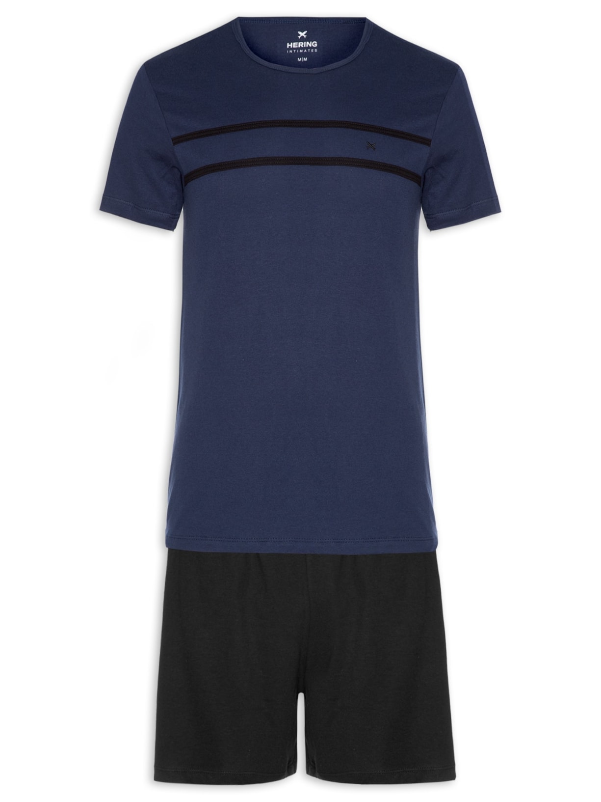 Pijama Masculino Com Detalhe Contrastante - Preto