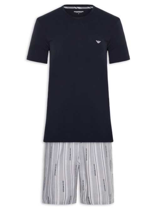 Pijama Masculino Conjunto Sleepwear Malha Curta - Marrom