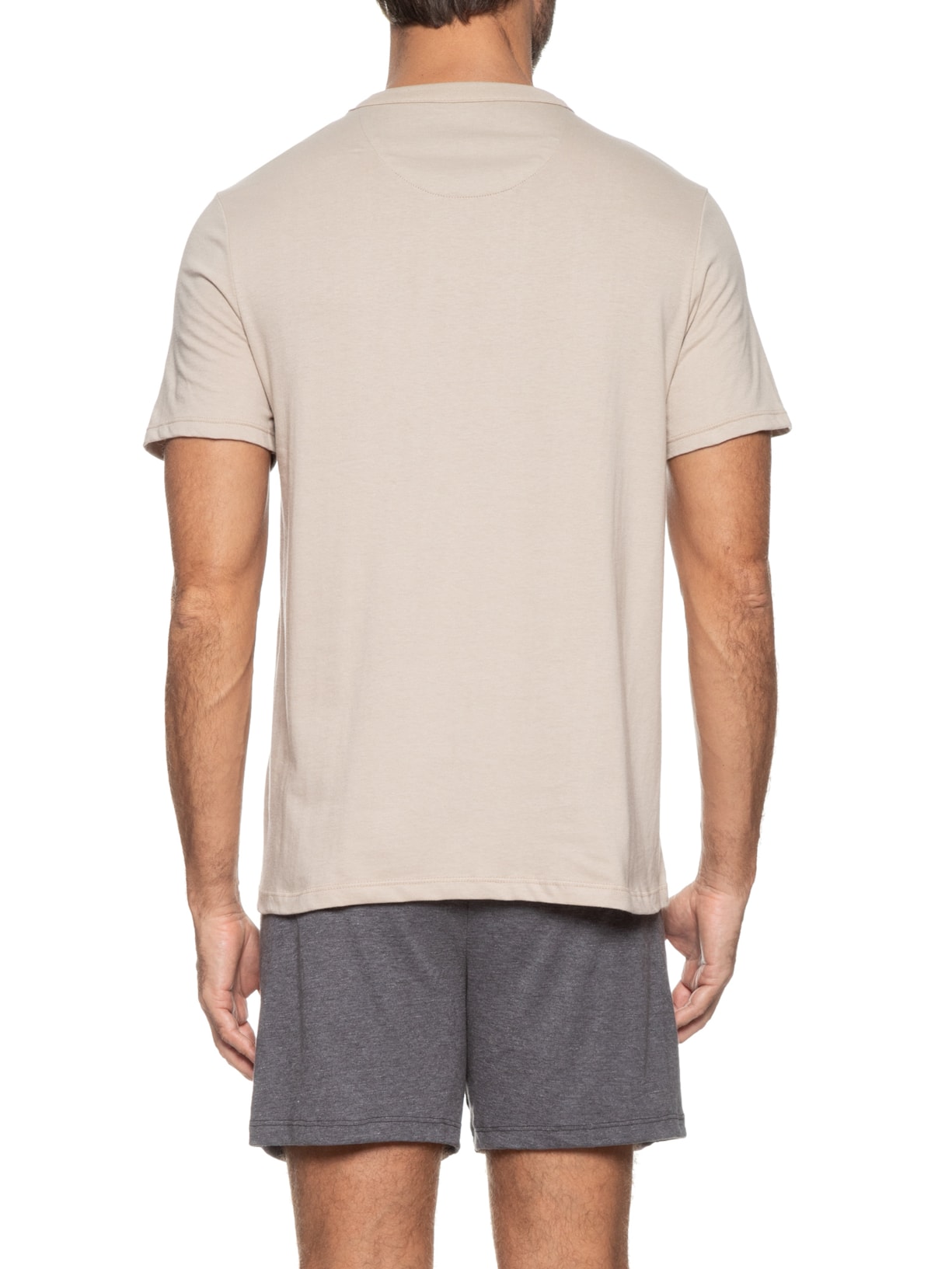 Pijama Masculino Curto Bege Hering Intimates