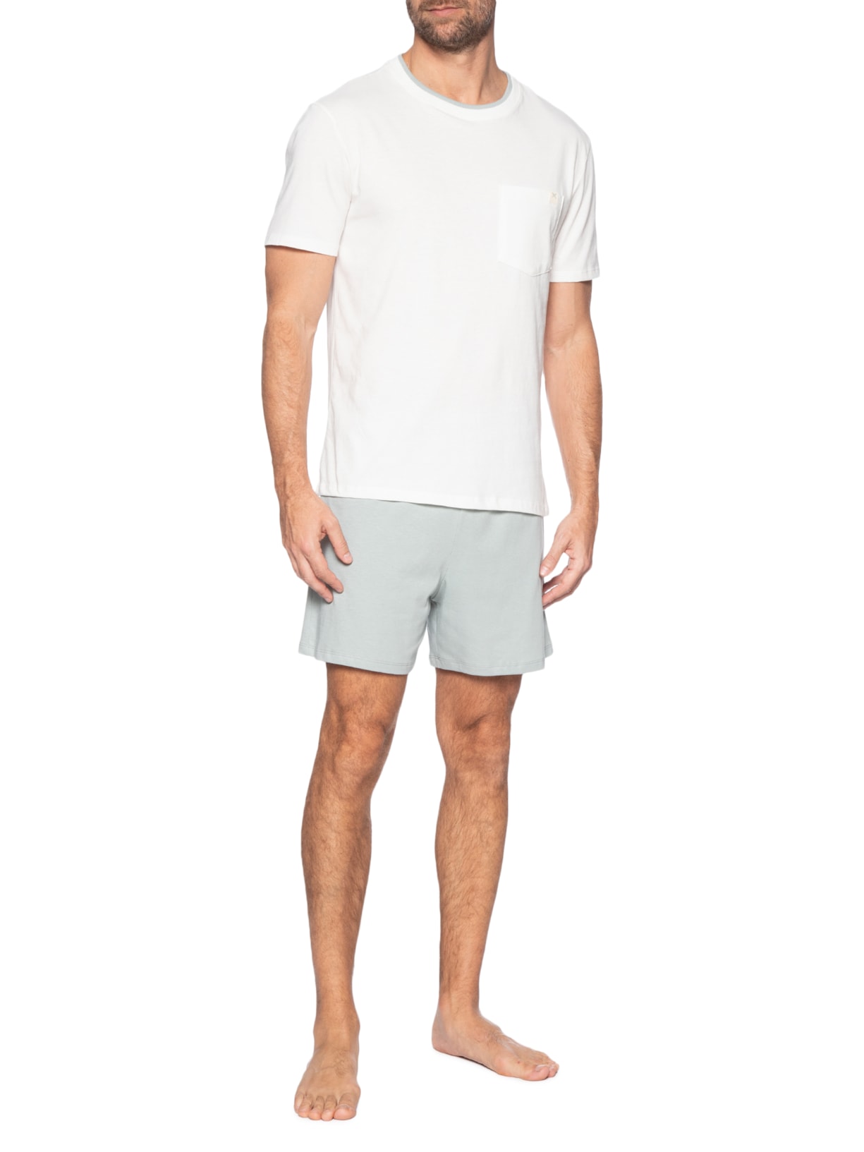 Pijama Masculino Curto Branco Hering Intimates