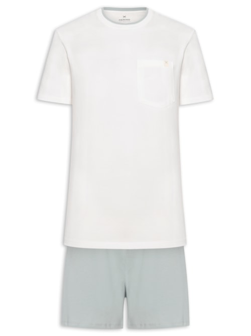 Pijama Masculino Curto - Branco