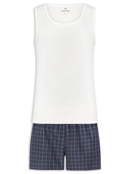 Pijama Masculino Curto - Branco