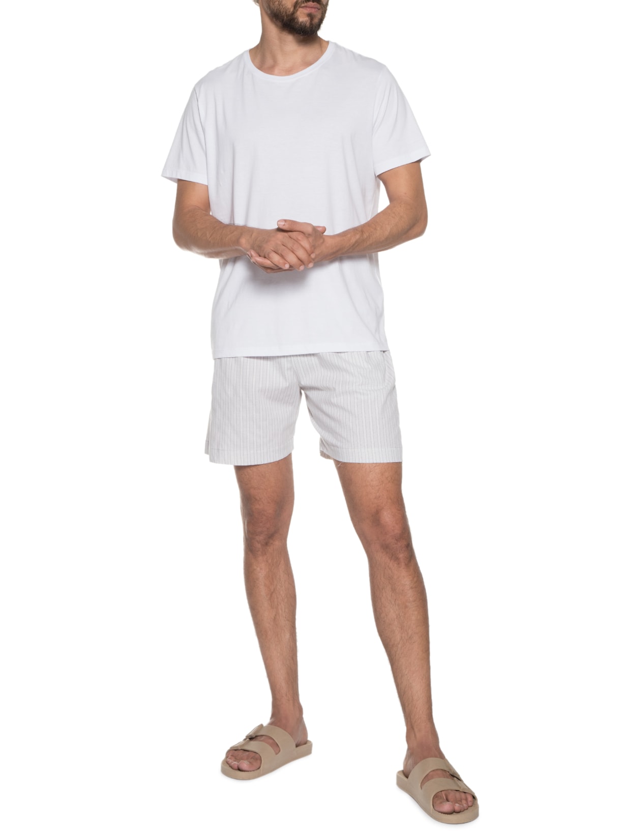 Pijama Masculino Curto Cinza '2 Essential