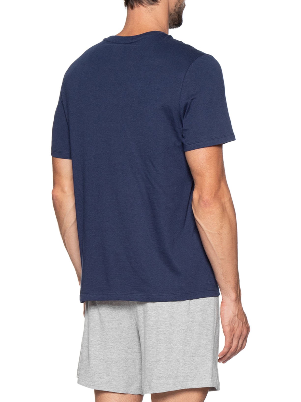 Pijama Masculino Curto Com Bordado Azul Hering Intimates