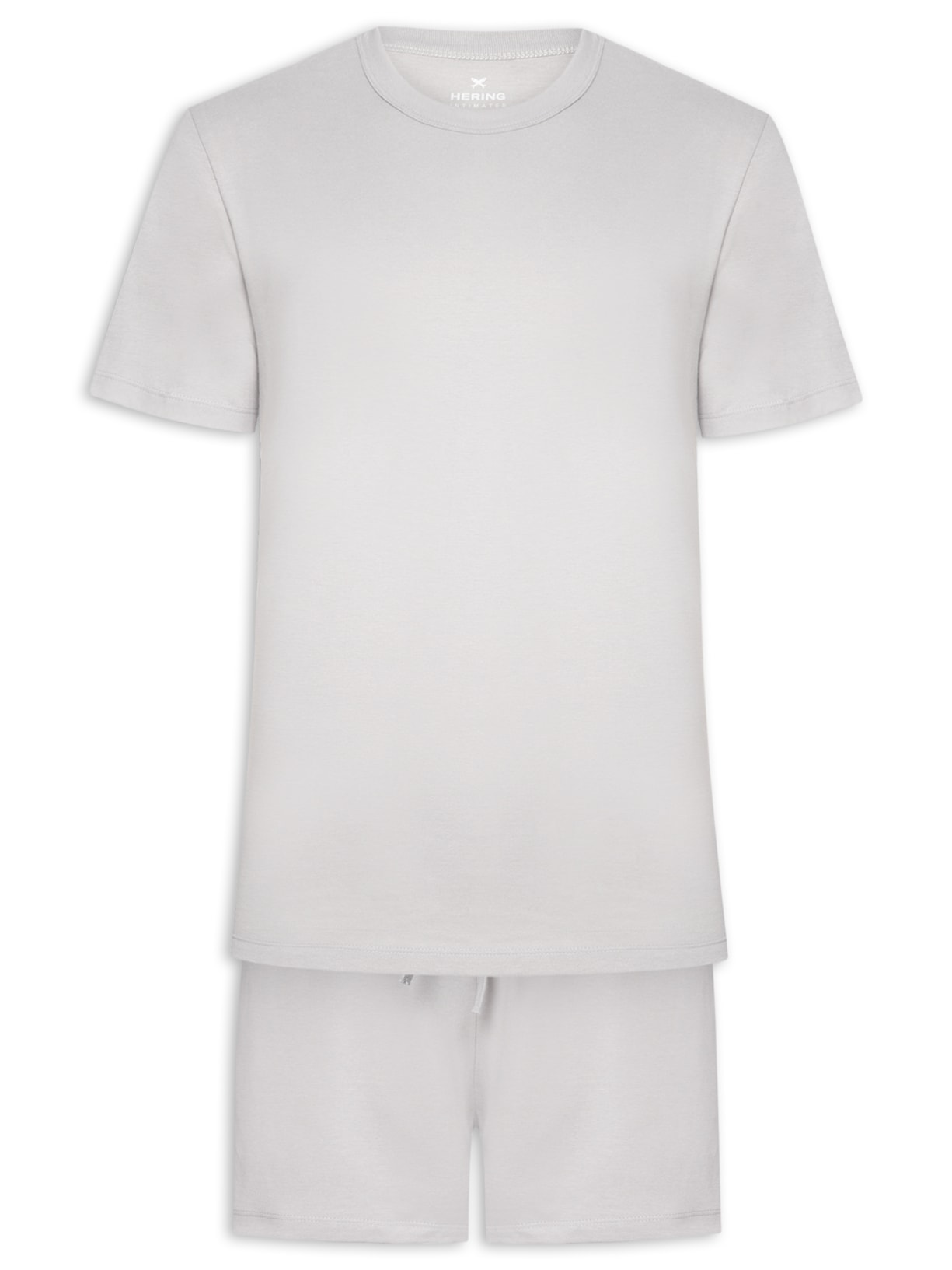 Pijama Masculino Curto Com Porta Pijama - Cinza