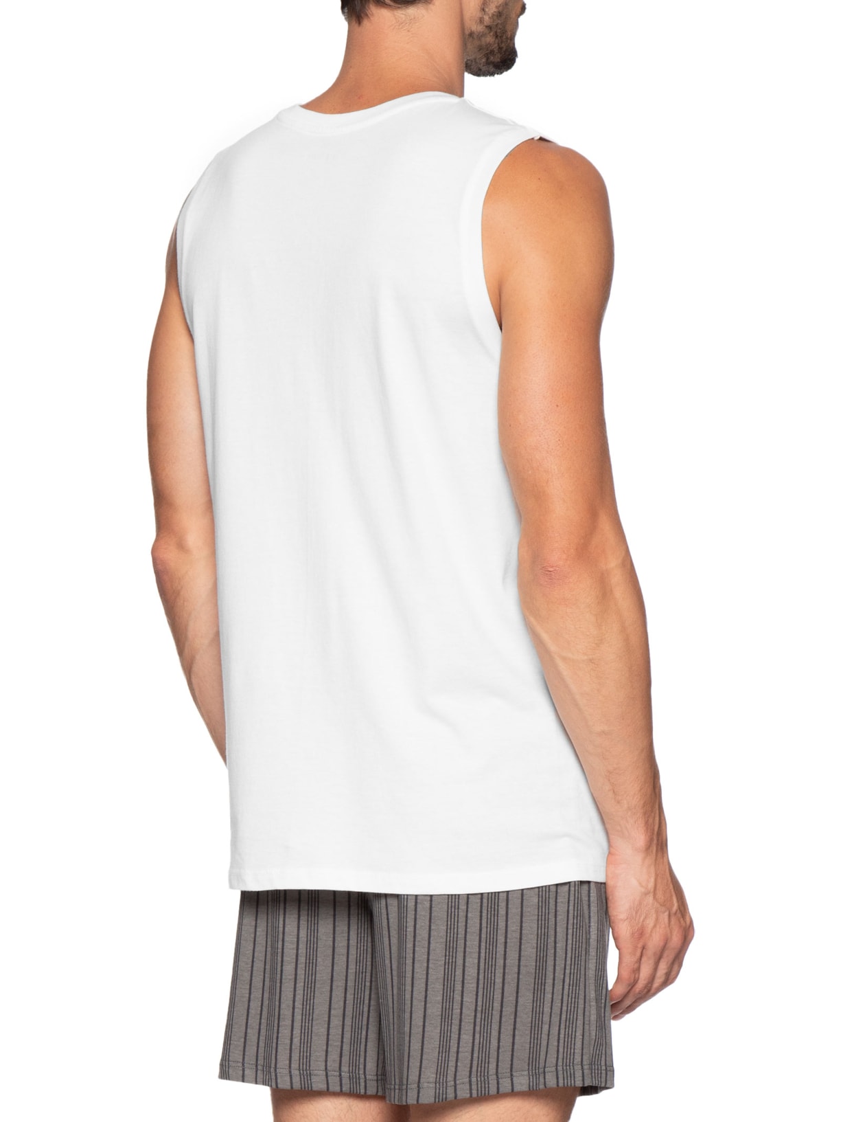 Pijama Masculino Curto Com Regata Cinza Hering Intimates