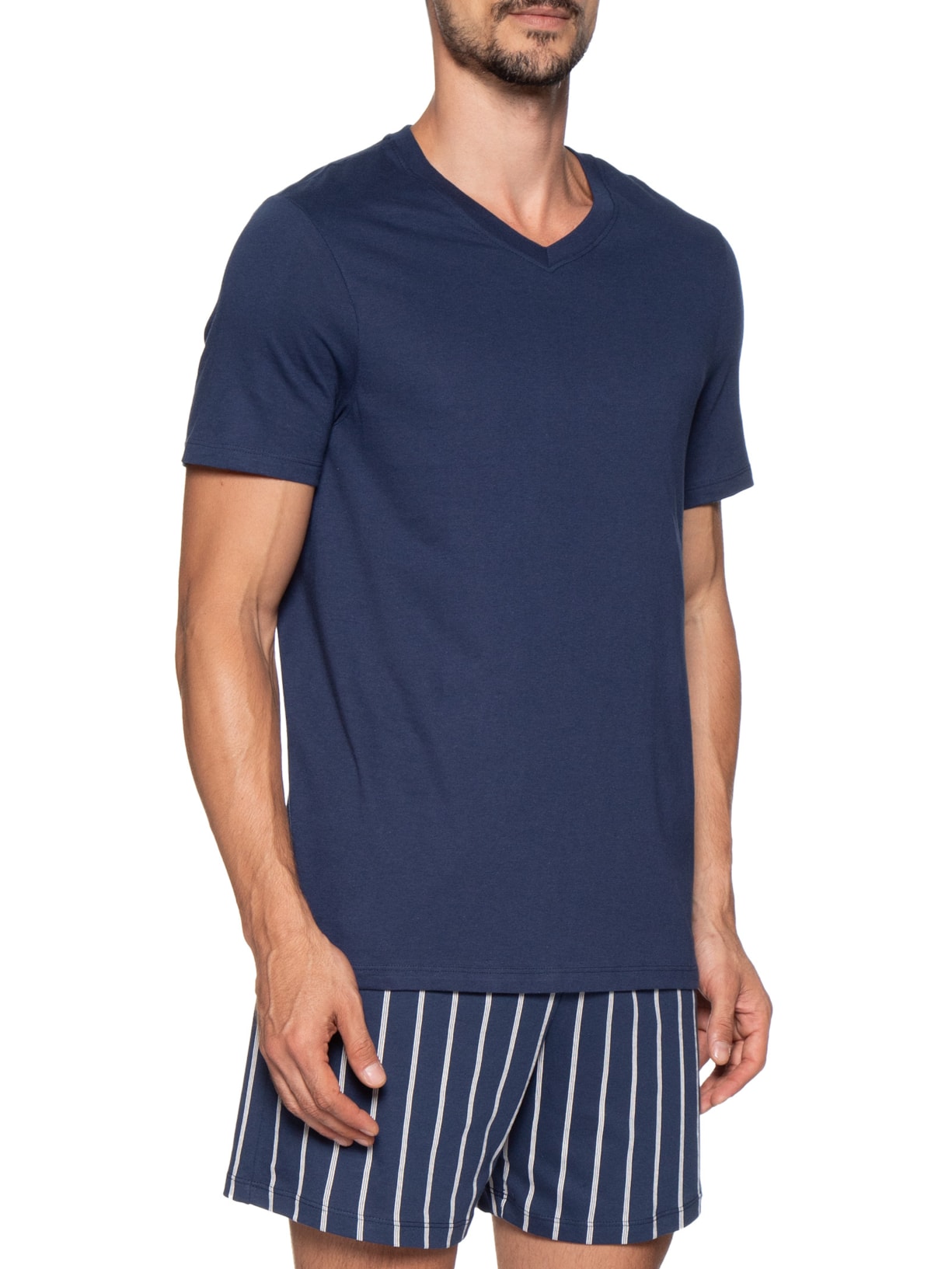 Pijama Masculino Curto Com Samba Canção Azul Hering Intimates