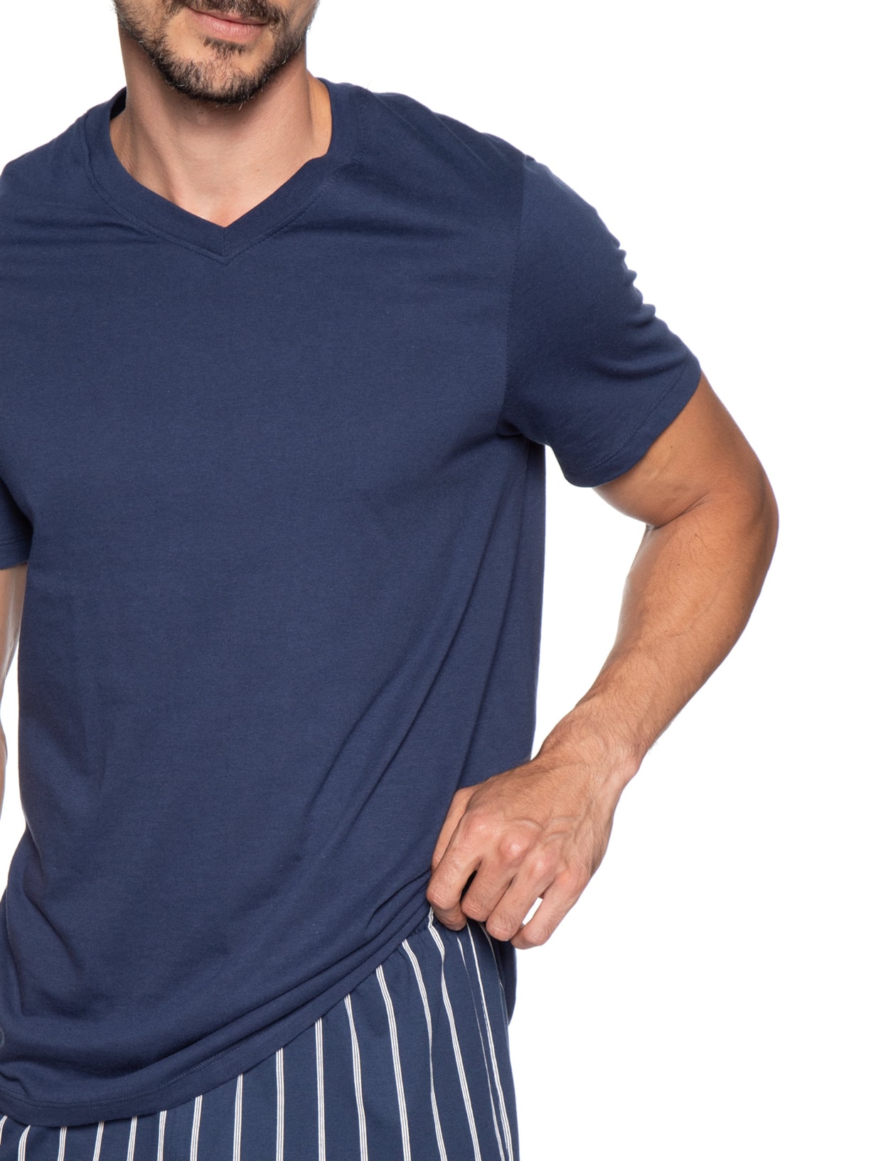 Pijama Masculino Curto Com Samba Canção Azul Hering Intimates