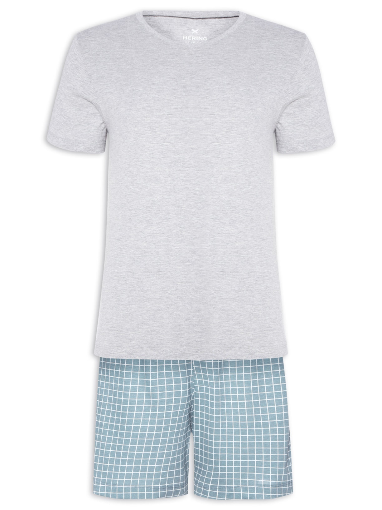 Pijama Masculino Curto Com Samba Canção - Cinza