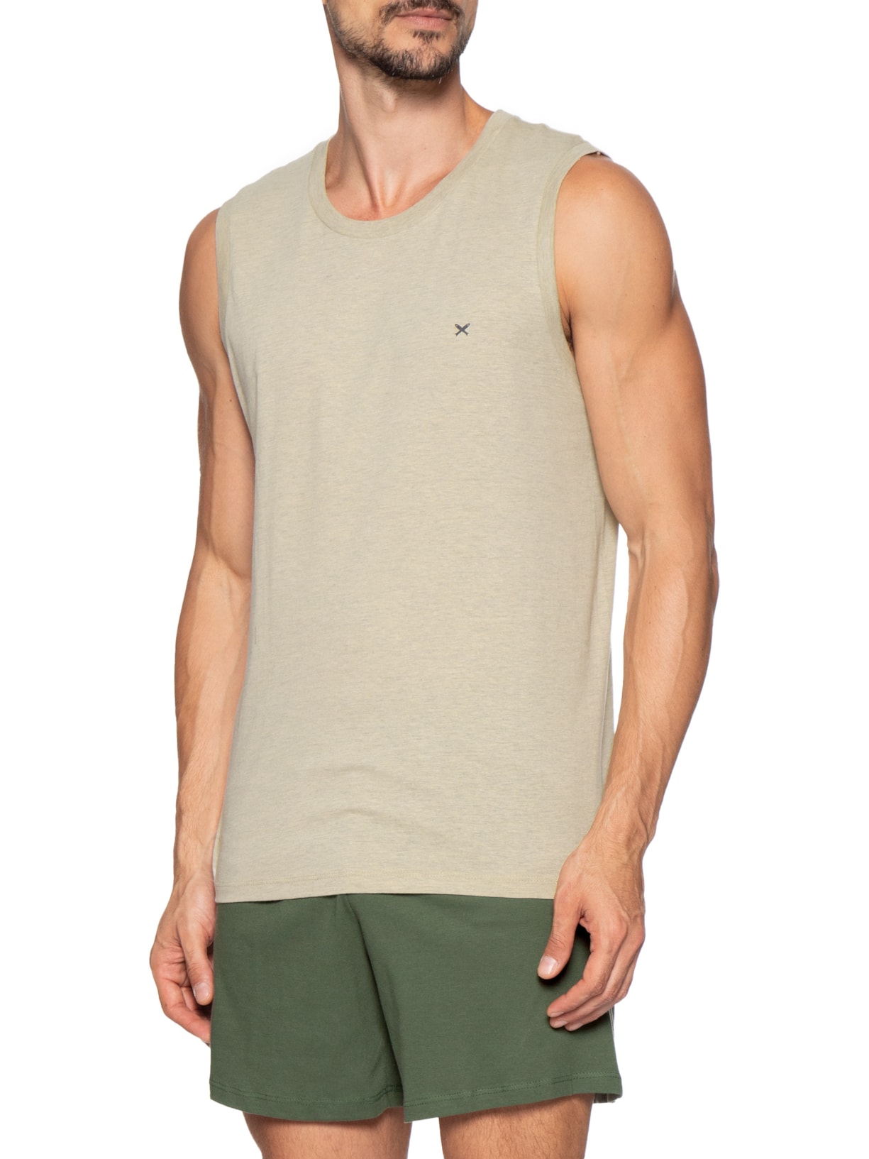 Pijama Masculino Curto Em Malha De Algodão Verde Hering Intimates