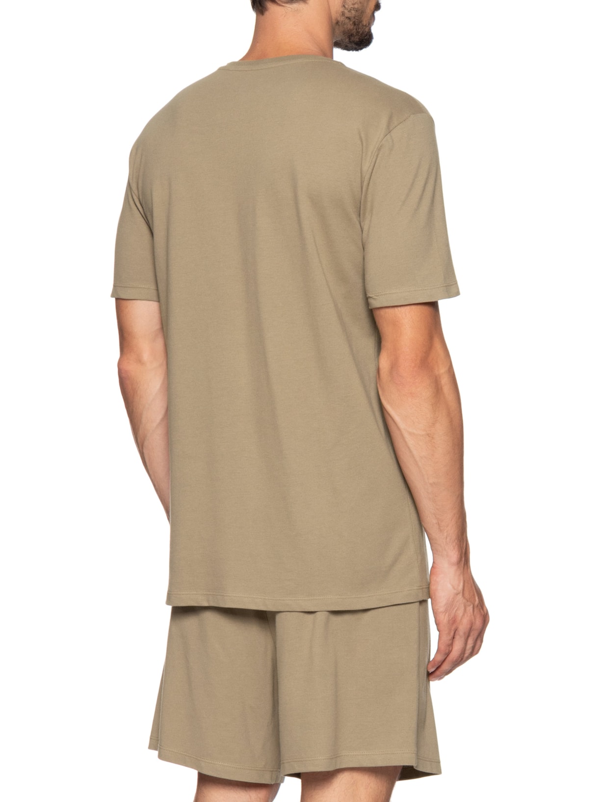 Pijama Masculino Curto Em Malha Piquet Bege Hering Intimates