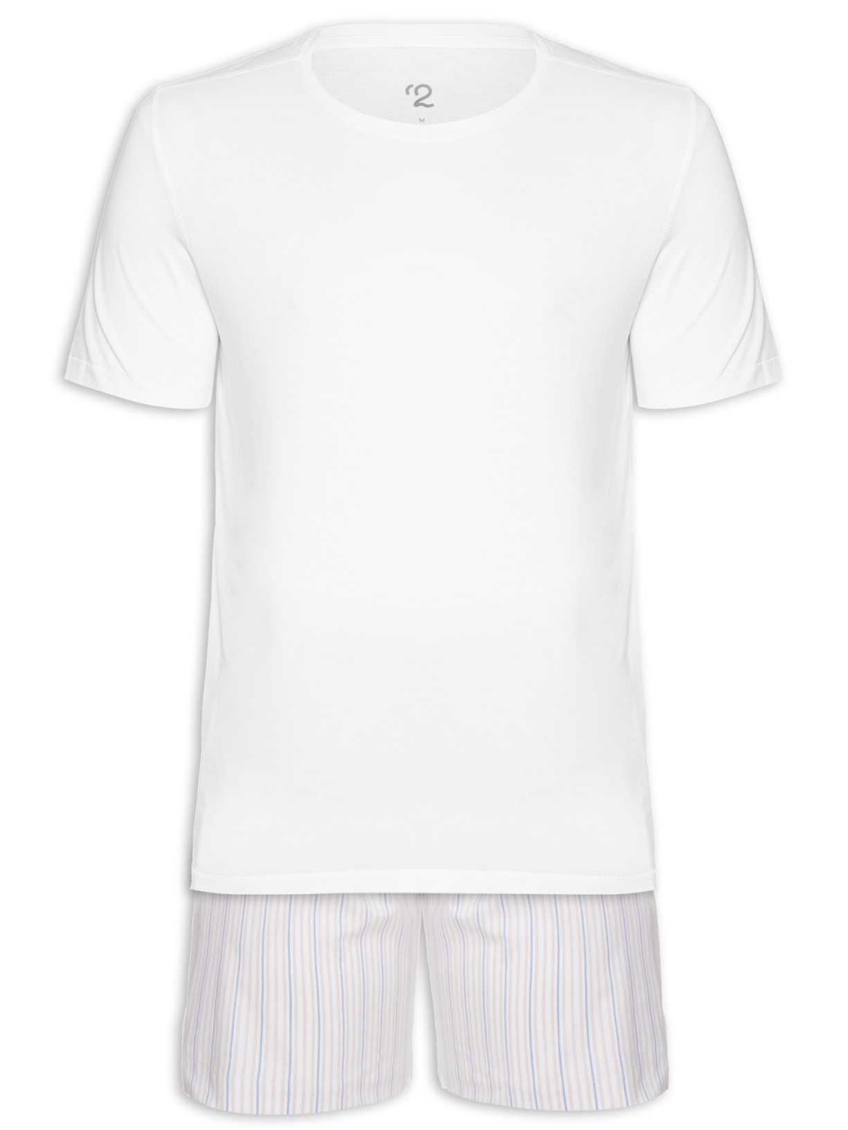 Pijama Masculino Curto Essential - Branco