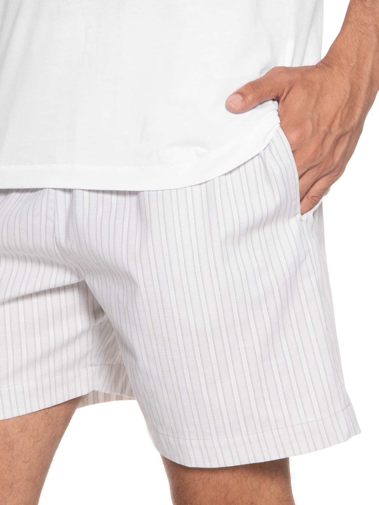 Pijama Masculino Curto Essential Branco '2 Essential