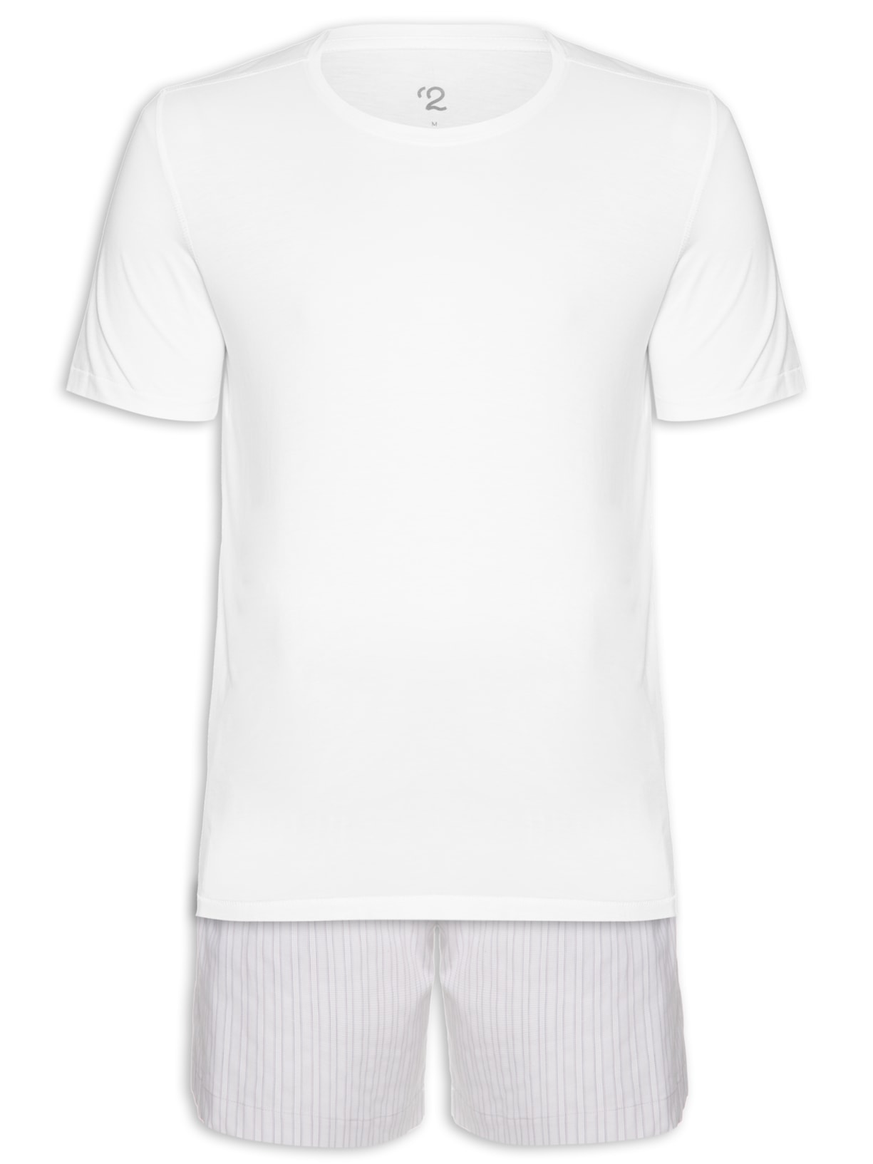 Pijama Masculino Curto Essential Branco '2 Essential