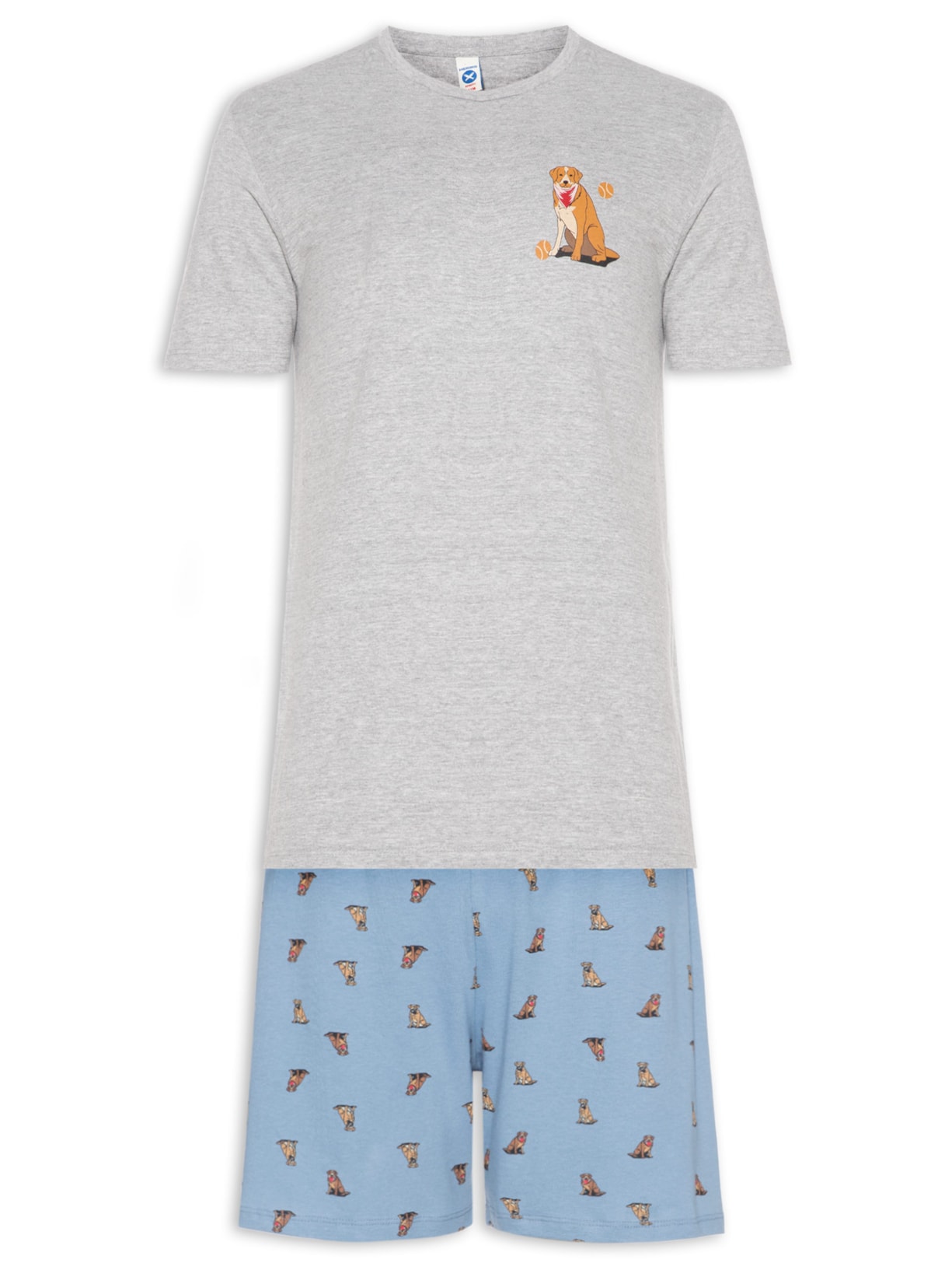 Pijama Masculino Curto Estampado Azul Hering Intimates
