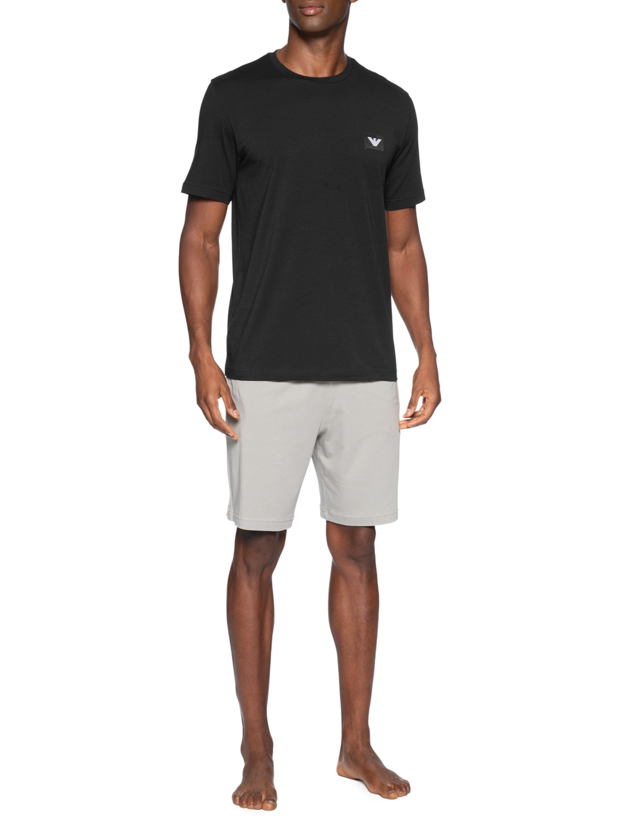 Pijama Masculino Curto Nightwear Preto Emporio Armani Bodywear