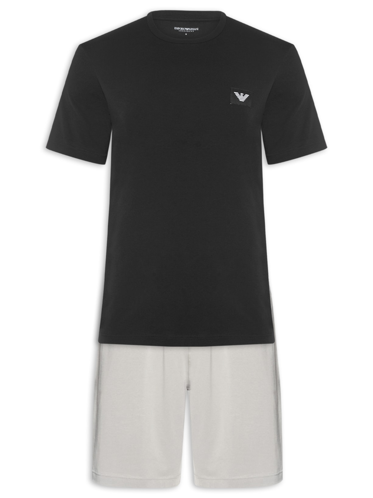Pijama Masculino Curto Nightwear Preto Emporio Armani Bodywear