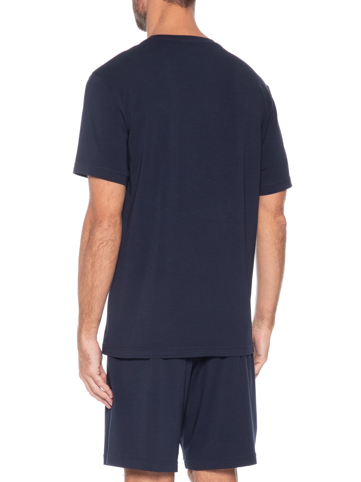 Pijama Masculino Curto Samba Canção Logo Azul Emporio Armani Bodywear