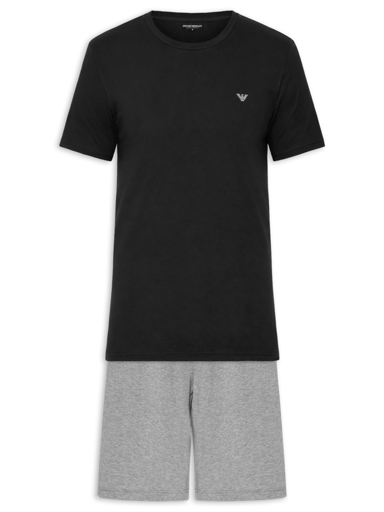 Pijama Masculino Curto Samba Canção Logo – Cinza Emporio Armani Bodywear