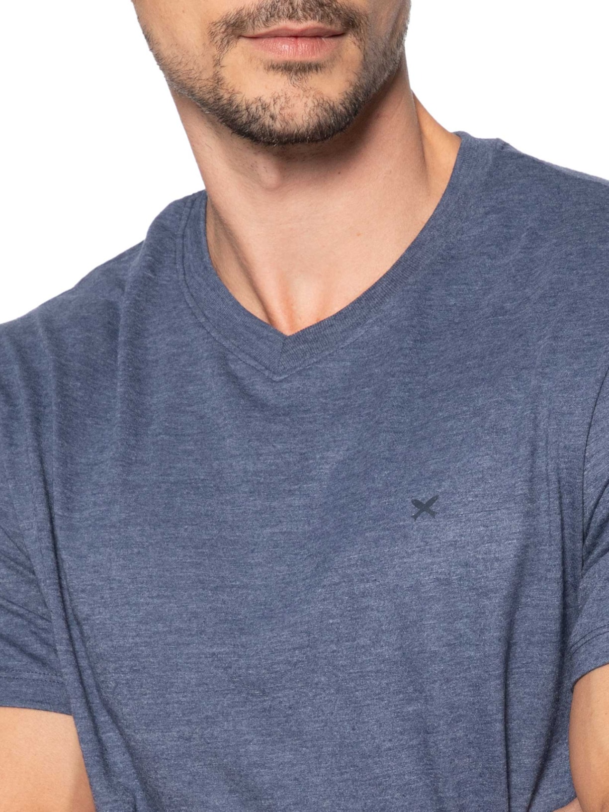 Pijama Masculino Decote V Logo Peixinho Em Algodão Azul Hering Intimates