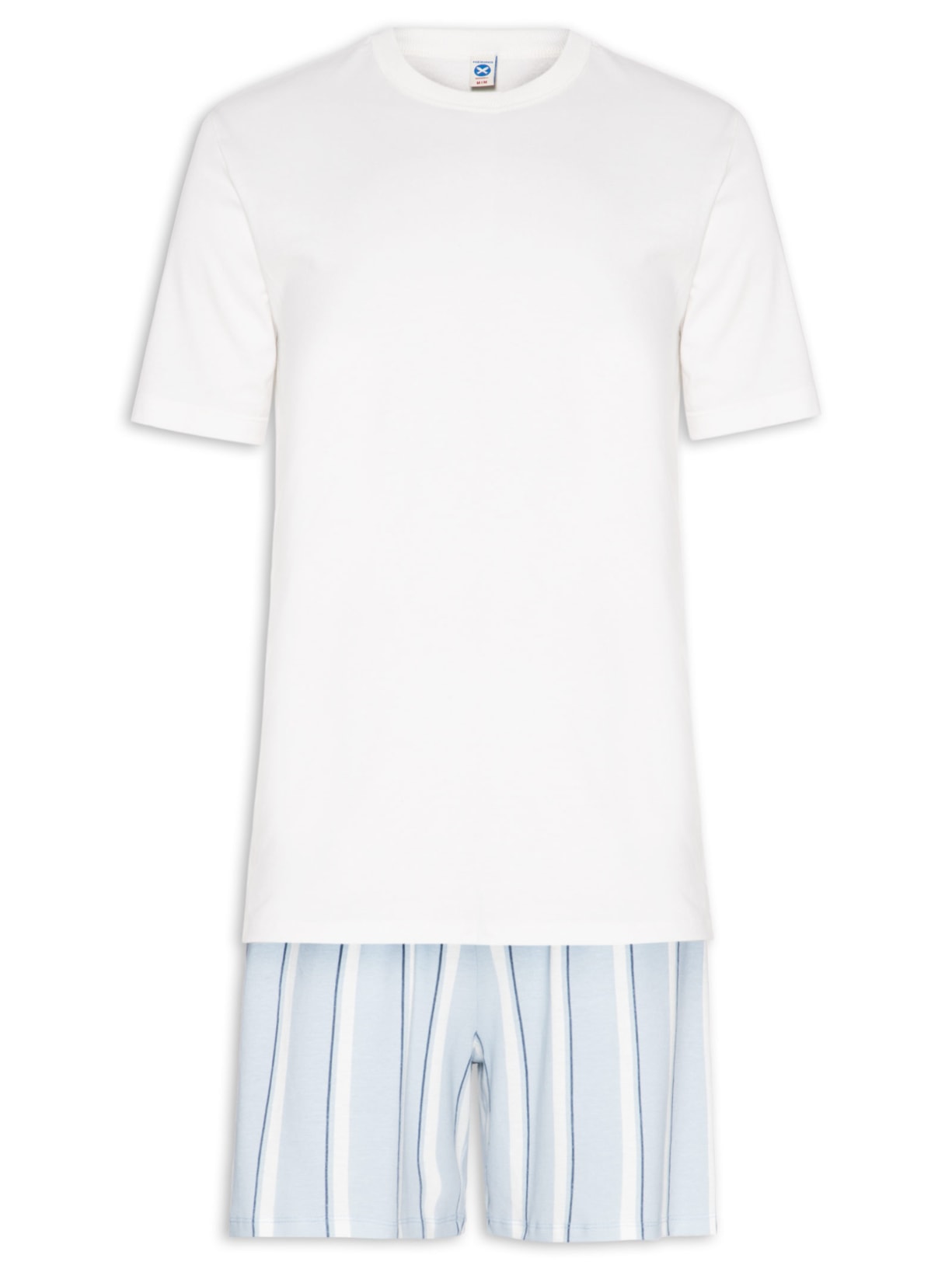 Pijama Masculino Em Algodão Com Saquinho Estampado - Azul
