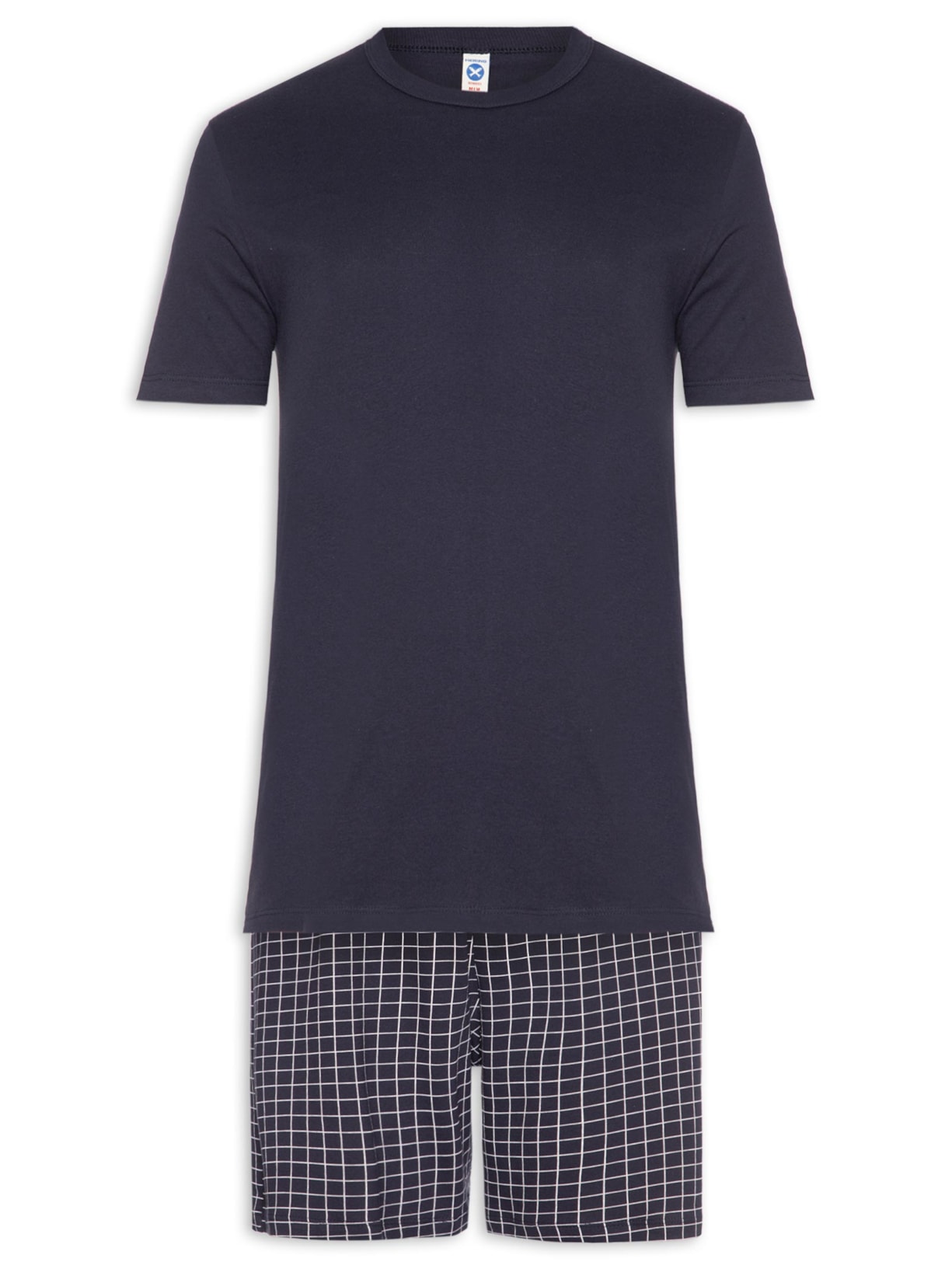 Pijama Masculino em Algodão com Saquinho Estampado - Azul