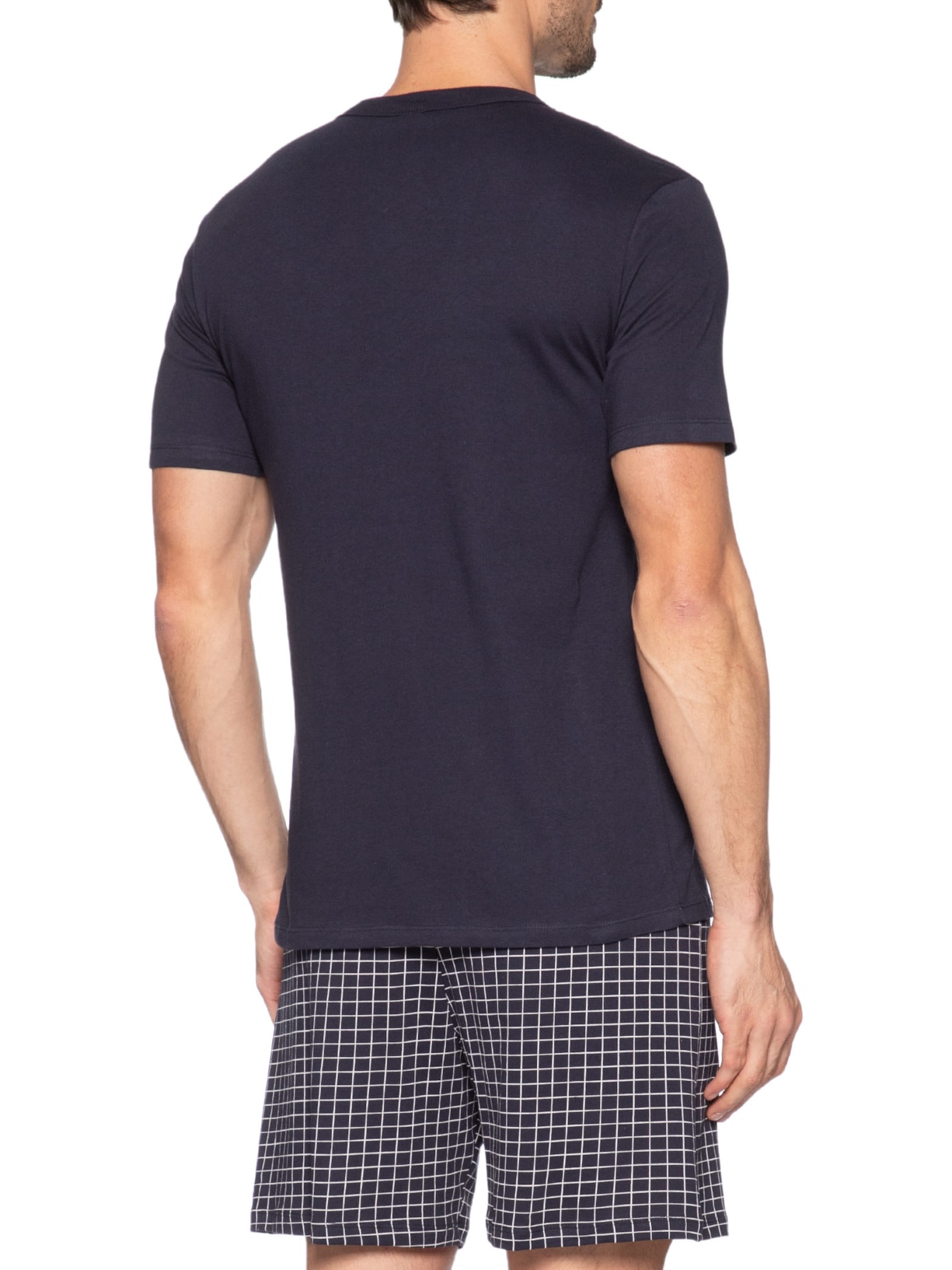 Pijama Masculino em Algodão com Saquinho Estampado Azul Hering Intimates