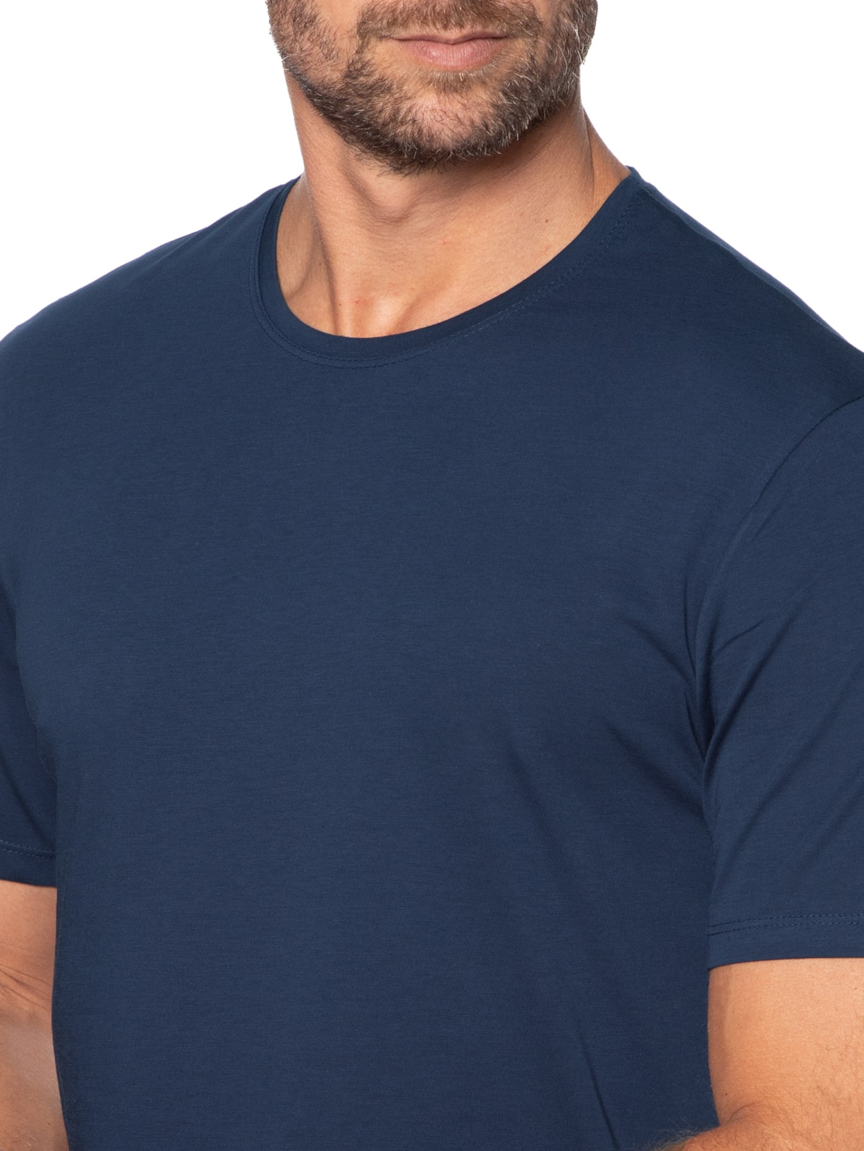 Pijama Masculino em Algodão Pima com Bermuda Azul Hering Intimates
