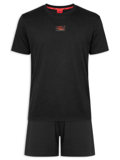 Pijama Masculino Galaxy Short Set - Preto