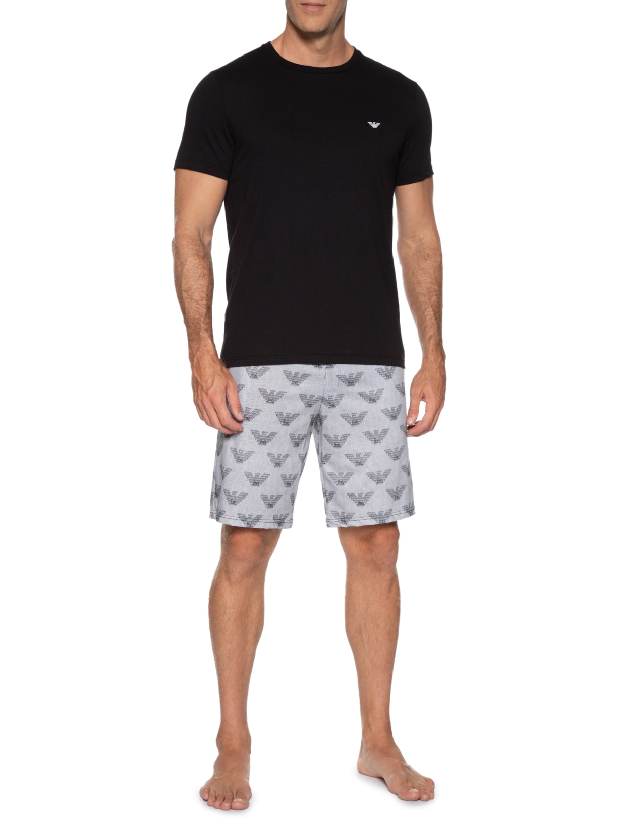 Pijama Masculino Knit Preto Emporio Armani Bodywear